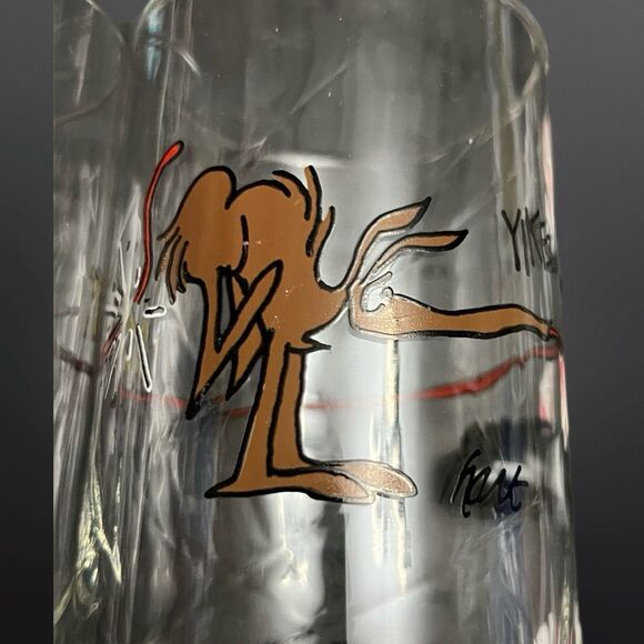 Arby's BC Ice Age Collector Series Glasses Vintage Set of 2 Ant Eater - Picture 4 of 6